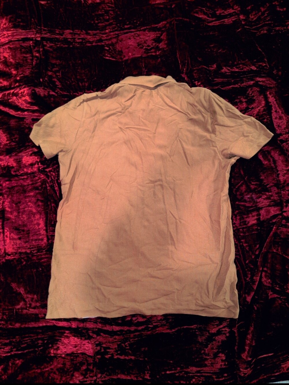 Express Brown Retro Quarter Zip Polo Men's M 60s 70s Mod Bowling Shirt - Picture 2 of 4